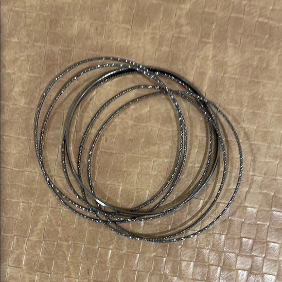 Delicate Silver Wire Bracelets Set - Picture 2 of 3